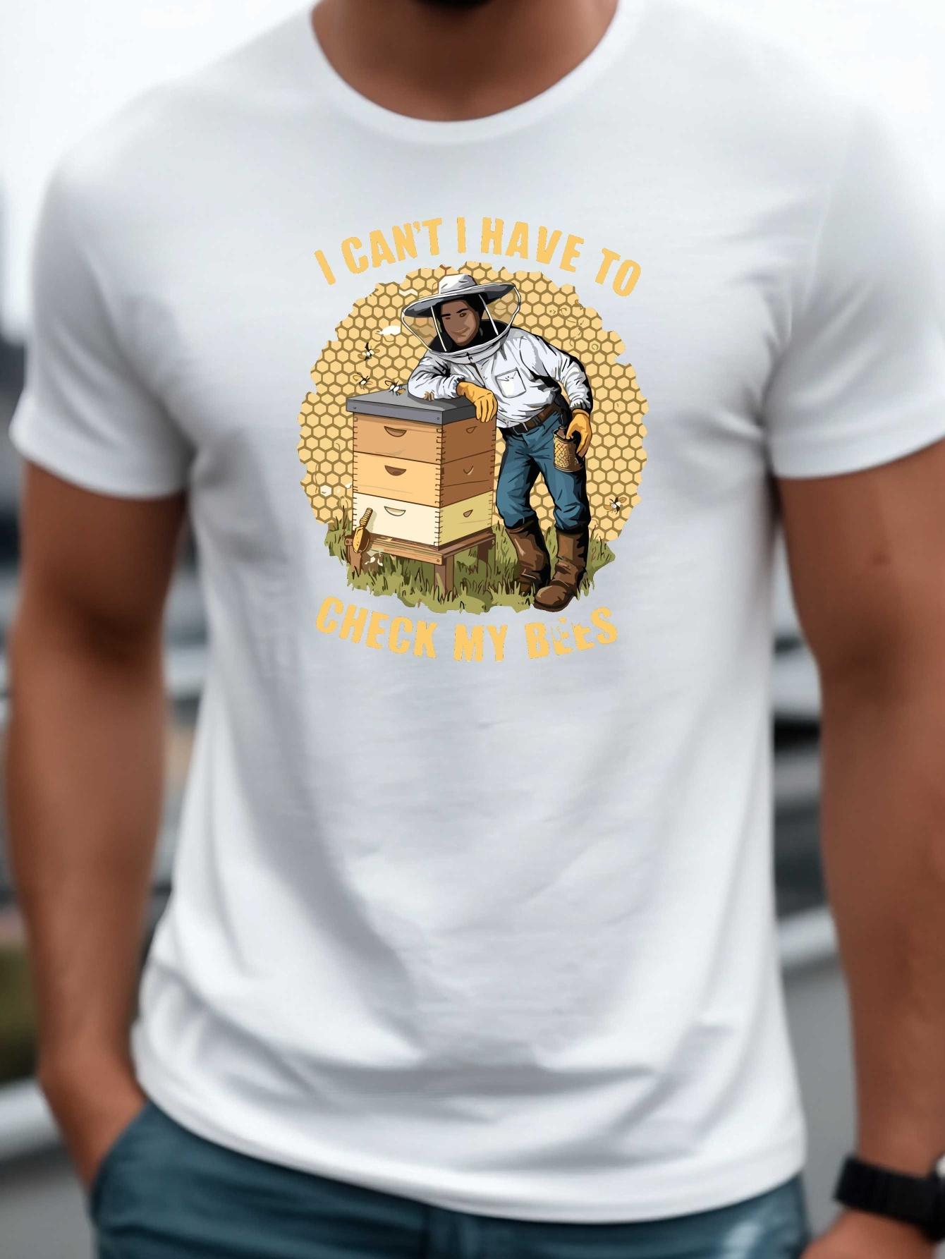 

Men s 316 Cotton Blend Graphic T-Shirt - I Can t Have Too Many Bees Beekeeping Print S
