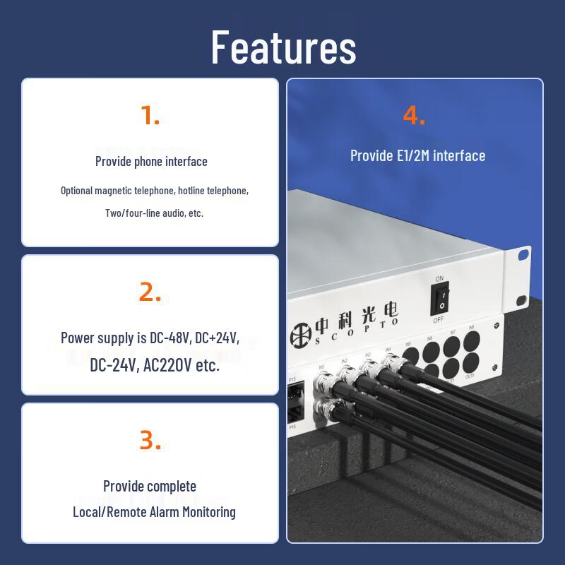 PCM E1 to 30-Channel Telephone Voice Multiplexer