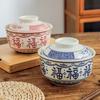 Elegant Ceramic Ramen Noddle Soup Bowl with Lid Microwave Oven and Dishwasher Safe for Formal Dining and Daily Activity