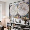 Elegant Antique World Map Wall Art Backdrop for Living Room,Office,Bedroom,Graduations,Geographical,Tourism/Education Tool