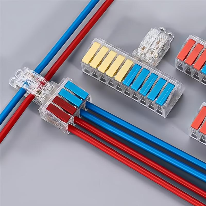 T-Type Stripping Free Wiring Connector with Fixing Hole Quick Branch Splice Junction Box Lever Wire Connector Home Appliances
