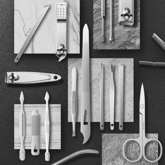 אופנה Ouzhan 1 סט מקצועי חותכי מניקור קומפקטי נירוסטה מארז נוח ערכת מניקור אספקת פדיקור