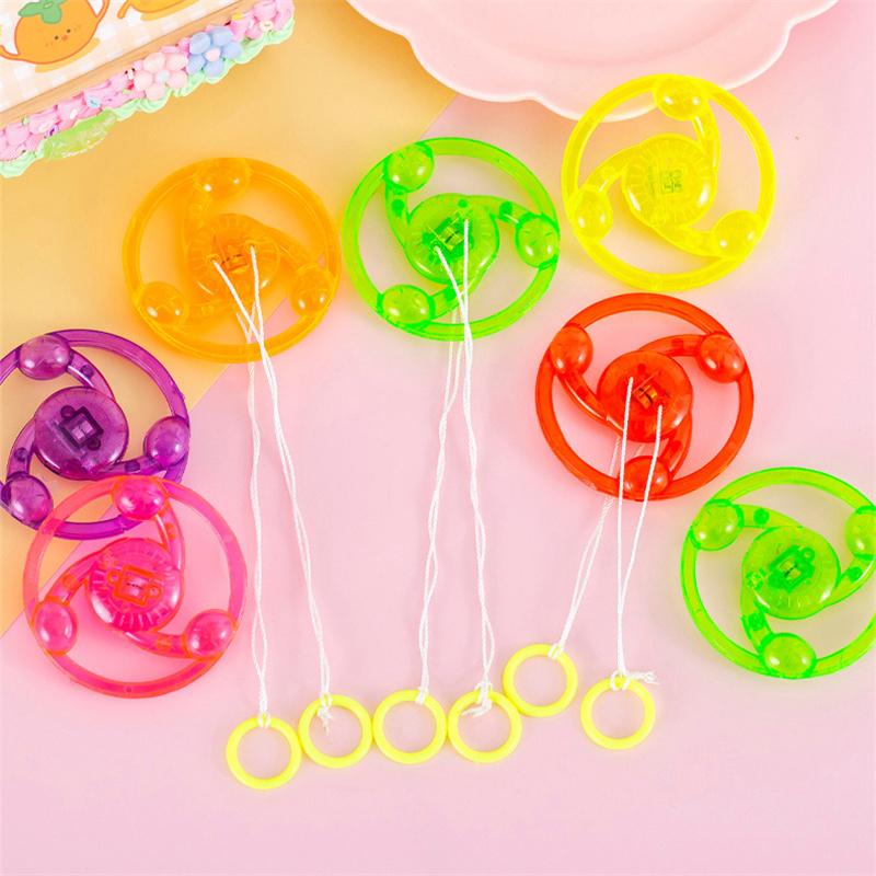 5Pcs Fun Hand Pulled Led Light Up Flywheel Toys Children'S Day Party Birthday Gift Pinata Filler Kindergarten Gift Prize
