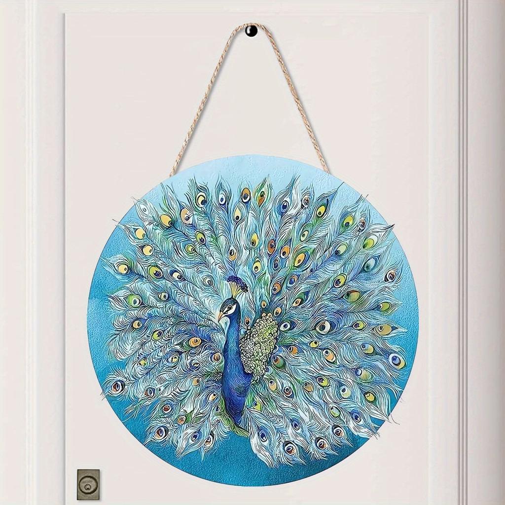 2D Flat Hanging Decorative Signs, Interior Wall or Door Decoration, Diwali Peacock Pattern Decoration, Interesting Gifts for Family and Friends