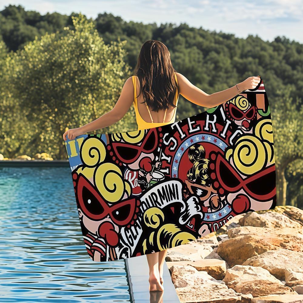 Fashion print H-Hysteric M-Mini Towel Drying Bath Towel Applicable To Light Swimming Camping Yoga Beach Out