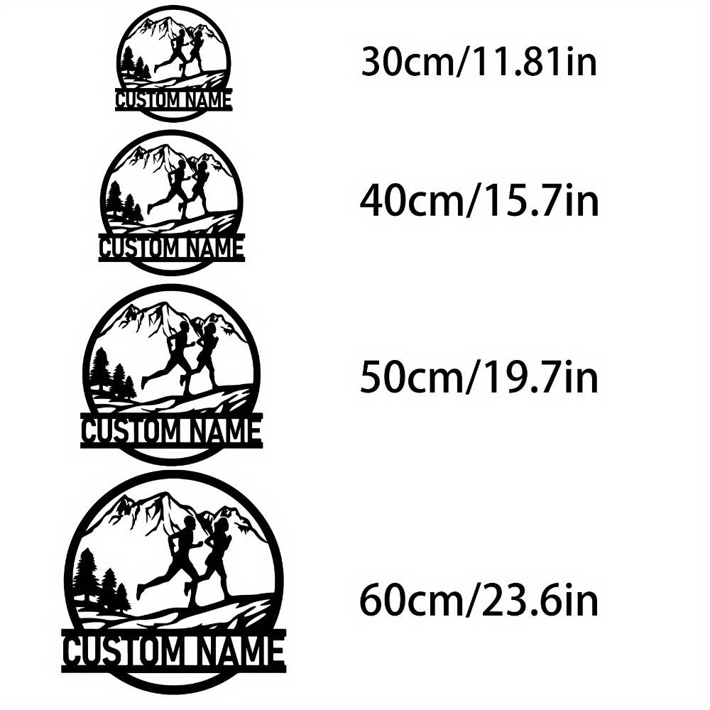 Personalized Metal Sign Custom Running Silhouette Indoor Outdoor Garden Home Wall Art Gift 30cm