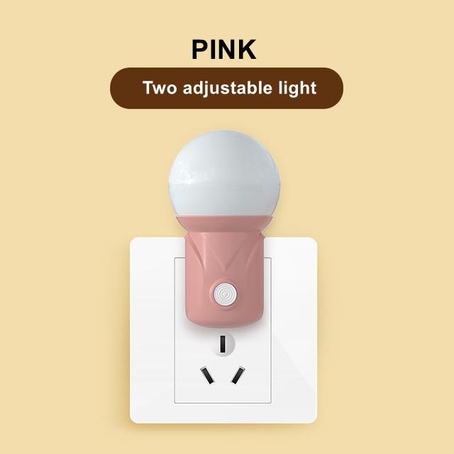 Portable Plug-in LED Night Light 2-color Baby Nursing Eye Sleep Light Bedroom Corridor Socket Lights Energy Saving Night Light