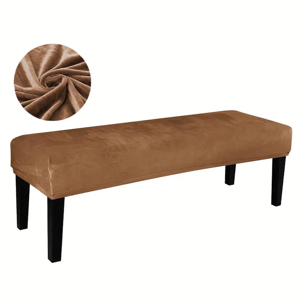 1pc Solid Colour Silver Fox Plush Bench Cover, Warm Chair Covers for Hotel Bedroom, Living Room, Winter Dustproof Cushion Covers