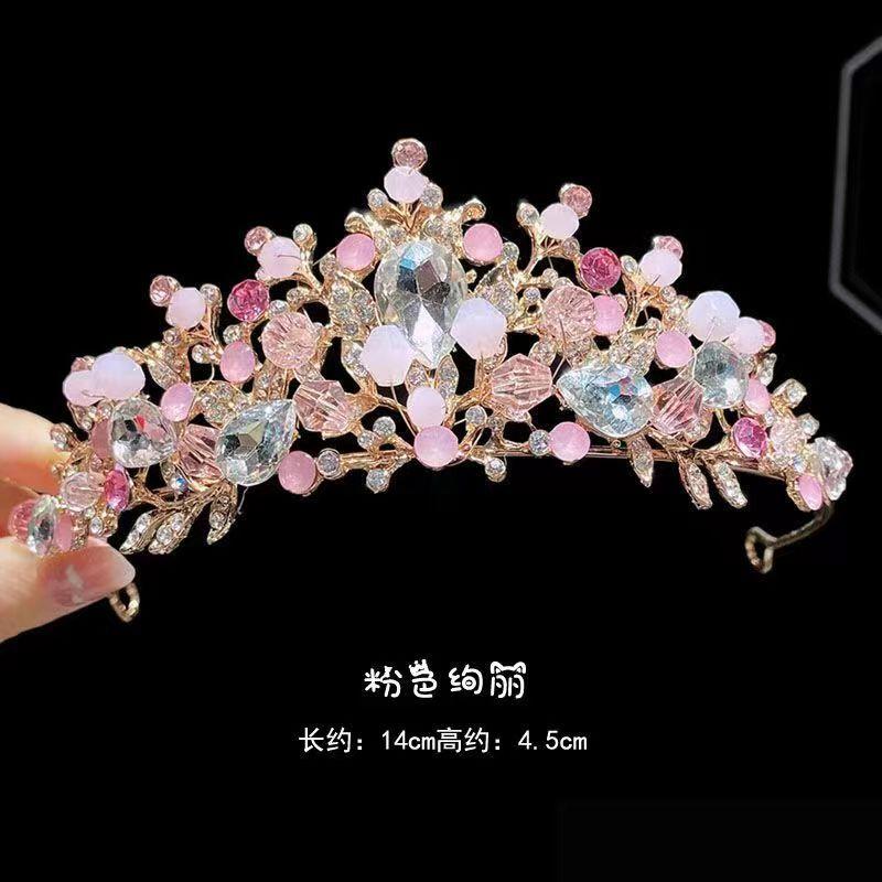 Children'S Crown Girl Crystal Crown Headgear Korean Fairy Princess Style Temperament Dress Accessories Crown Hair Accessories