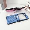 Leather Ring Bracket Hinge Protective Shockproof Phone Case for Samsung Galaxy Z Flip 6 5 4 3 Flip6 Flip5 Flip4 Flip3 5G Cover