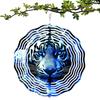 Metal Wind Spinner 2D Blue Tiger Design Hanging Decor for Garden Yard Balcony Outdoor Decoration No Battery Needed