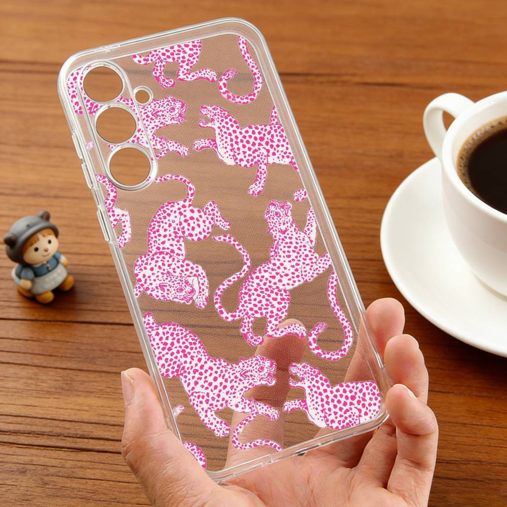 

HOT Luxury Leopard pattern Phone Case For Samsung S22,S24,S30,S10,S21,S25,S23,S10,PIus,Ultra,5G,FE,lite Transparent Shell Samsung S30plus5G