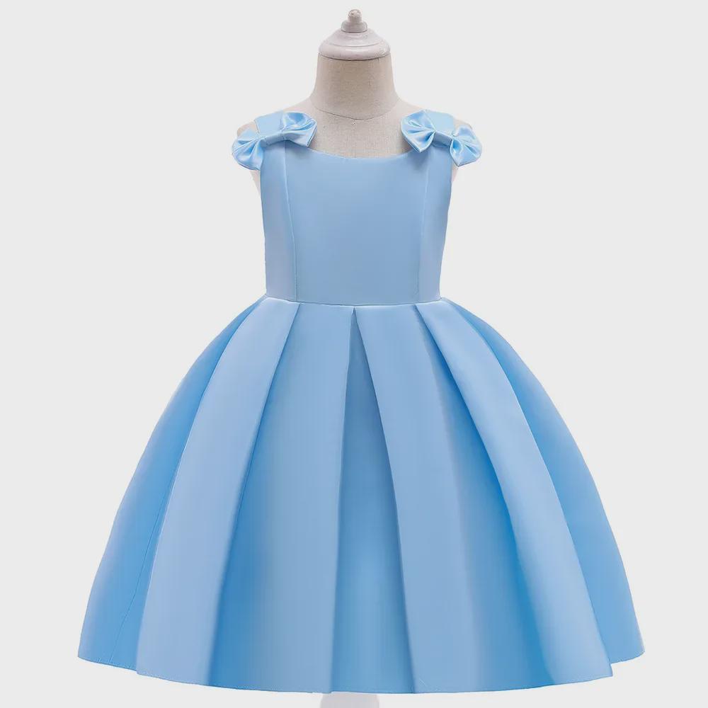 European & American Style Satin Princess Dress for Girls - Children's Day Catwalk & Piano Performance Outfit
