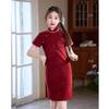 Girls' baby cheongsam spring red one-year-old national style new Chinese little girl dress