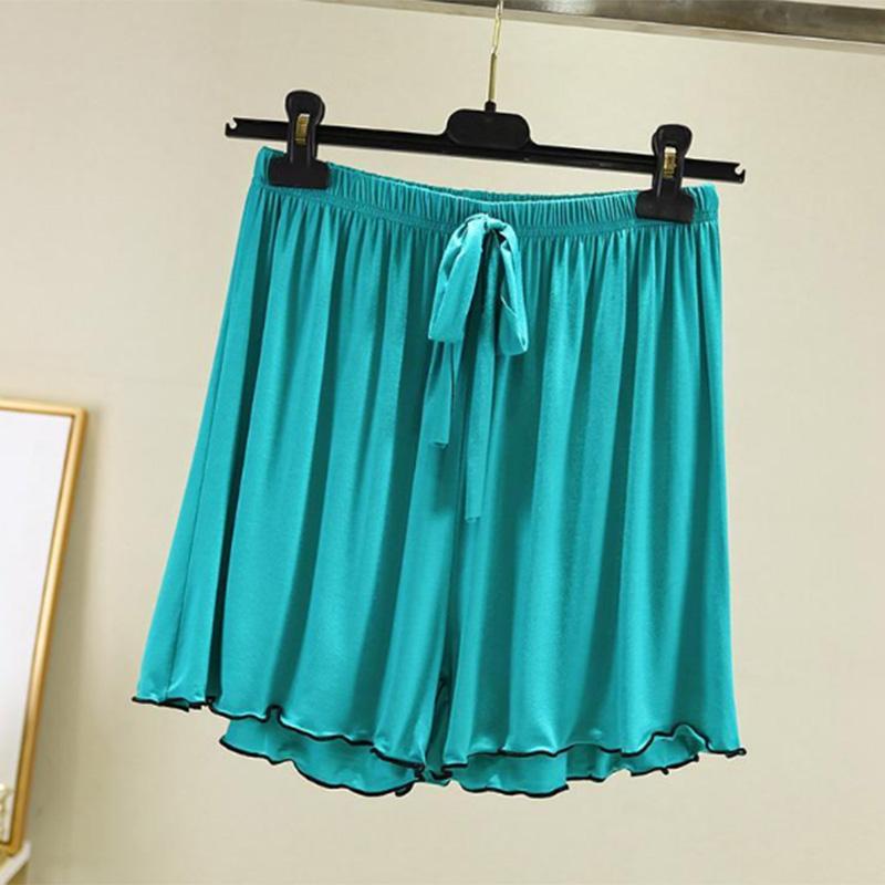 

Свободные домашние шорты, женские однотонные брюки большого размера, верхняя одежда, повседневные брюки, летние брюки из ледяного шелка с пятью точками XXXL