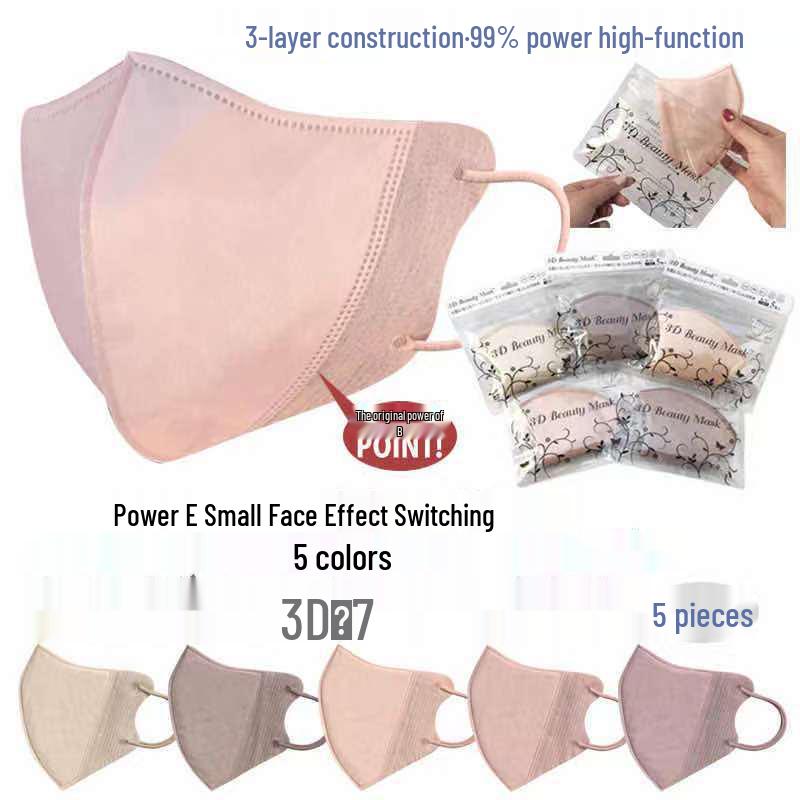 2025 Jaro/Léto Prodyšná 3D Jednorázová Rouška s Červenáním: Ochrana proti UV záření, Ochrana před sluncem, Třívrstvý design.