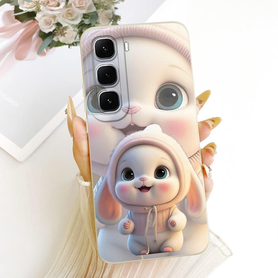 Phone Case For Infinix Hot 60 Pro 60i Black Cat Cartoon Dragon Animals Pattern Bumper For Hot 60 Pro+ Soft Liquid Silicone Cover