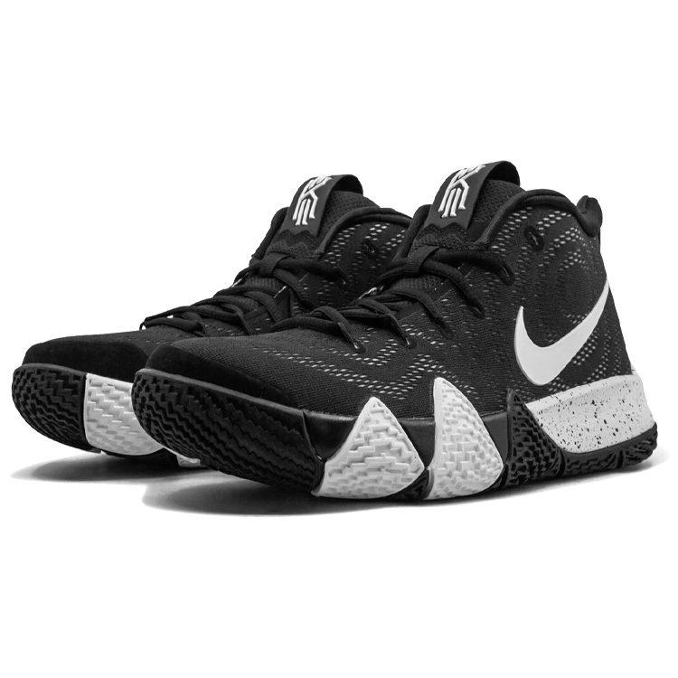 Nike Kyrie 4 Cushioning Slip Resistant Cushioning Slip Resistant Mid Top Basketball Shoes Men's Black White AV2296-001
