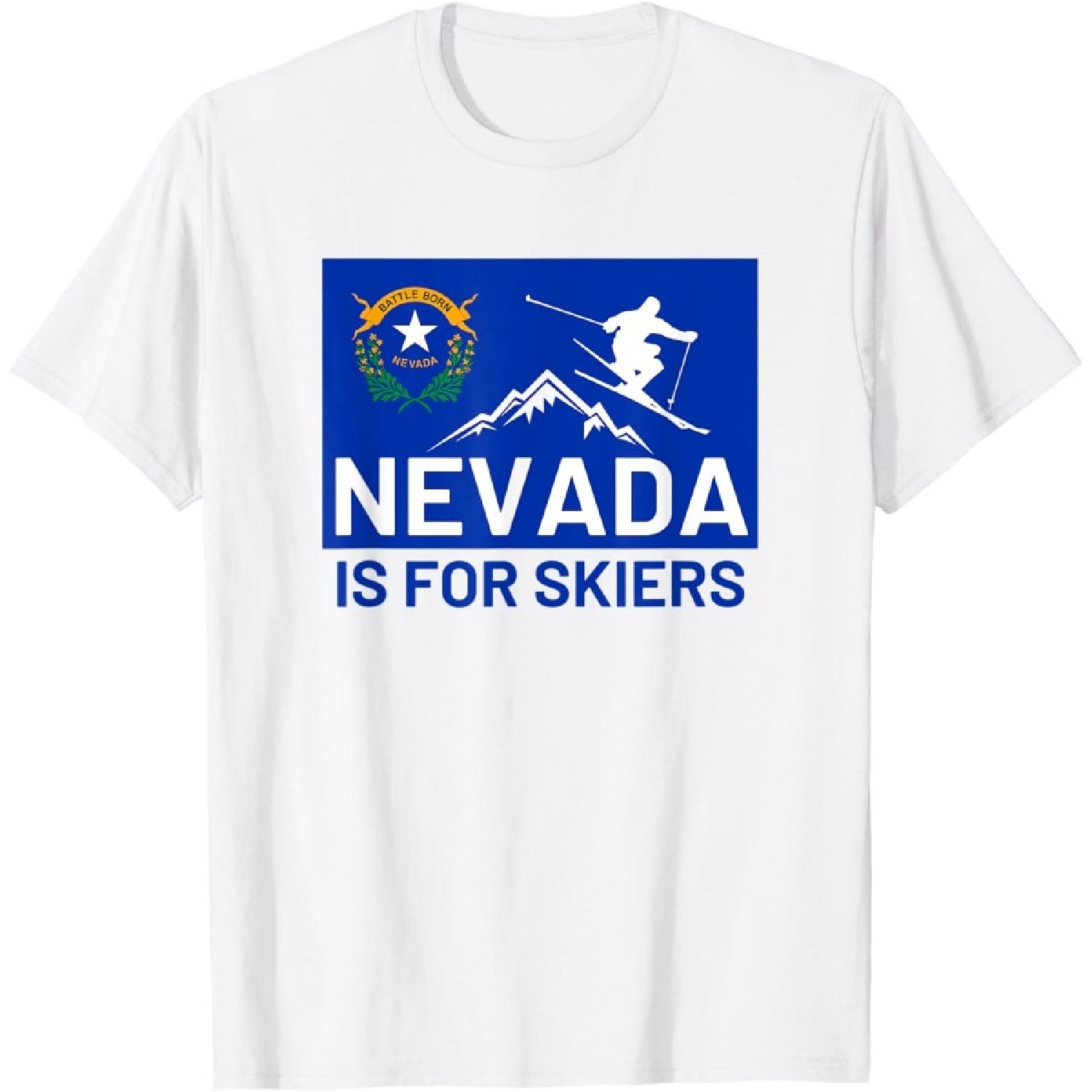 Nevada Skiing Lover Ski Nevada Mountain Skier T-Shirt S