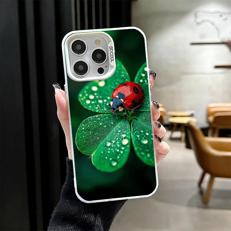 Seven-Spotted Red Ladybug Shockproof Phone Case for iPhone 17 Air 16 16E 15 Pro Max 14 Plus 13 Mini 12 Back Cover Anti Fall Fund