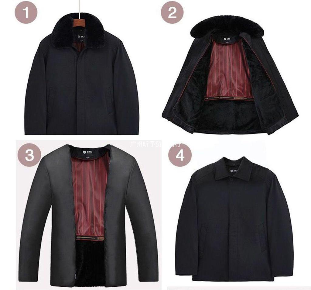 Fleece-Lined Cotton Jacket for Middle-Aged to Elderly Men: Winter Coat for 60, 70, and 80-Year-Olds.