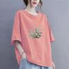 Women T-shirt for Summer Large Size Cotton Shirt Soft Loose Printed Casual Comfortable Pullover T-shirt Top