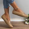 Large Size Laser Stitching Retro Women's Loafers Flat Shoes Comfortable Walking Korean Version Fashion Retro Style