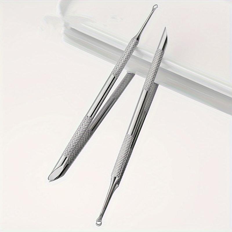 Stainless Steel Cuticle Pusher Dead Skin Remover Heavy-Duty Multifunctional with Ergonomic Handle for Home Salon Precision Care