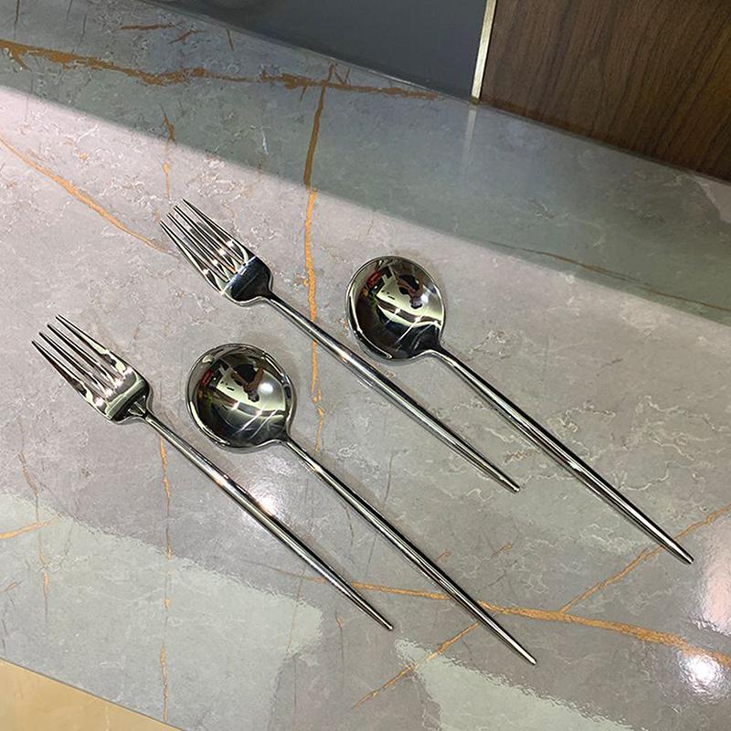 Stainless Steel Big Head Round Spoon Net Red Golden Dinner Long Handle Stirring