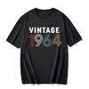 cotton  100% Men's And Women's Birthday Short Sleeve T-Shirt Digital Print 1960-1999 Pattern Congratulating Letter Tee Birthday