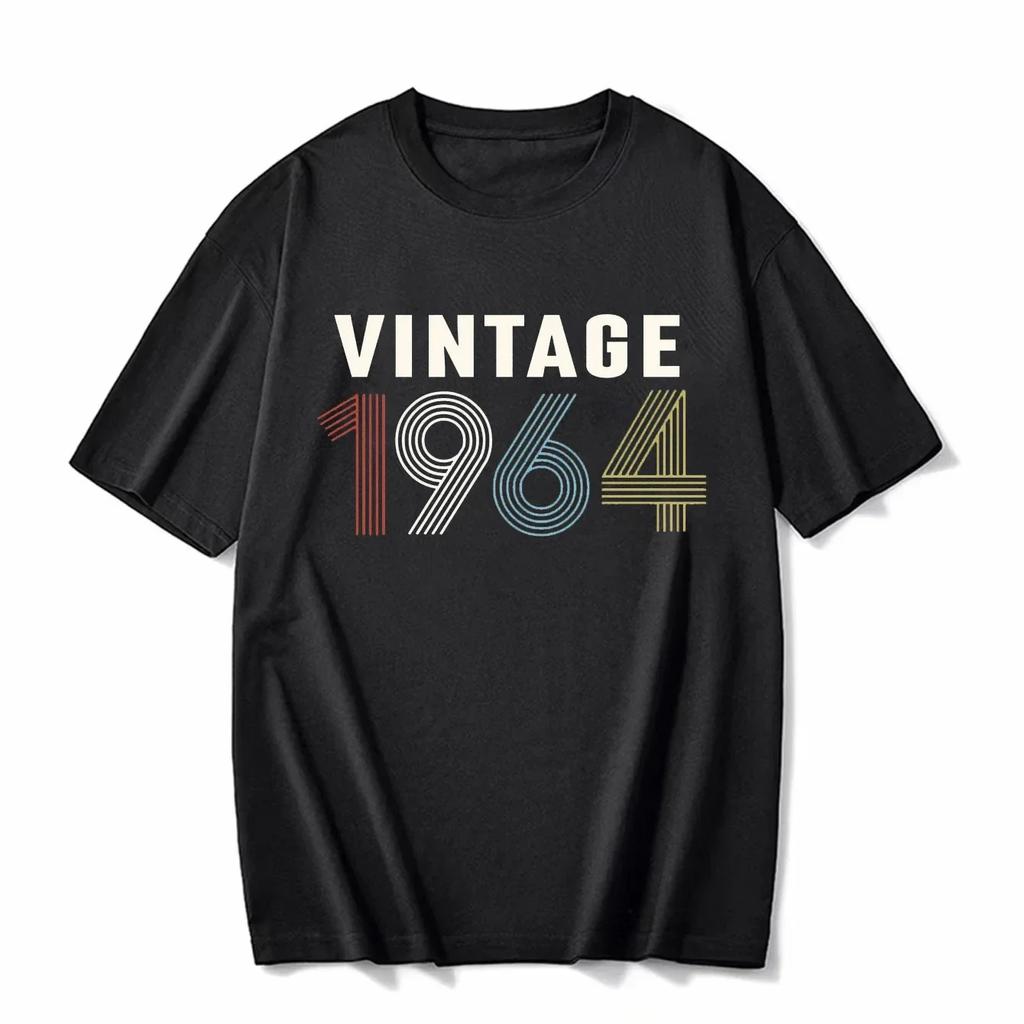 cotton 100% Men's And Women's Birthday Short Sleeve T-Shirt Digital Print 1960-1999 Pattern Congratulating Letter Tee Birthday