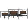 Metal Bed without Mattress Brown Oak Effect 160 x 200 cm