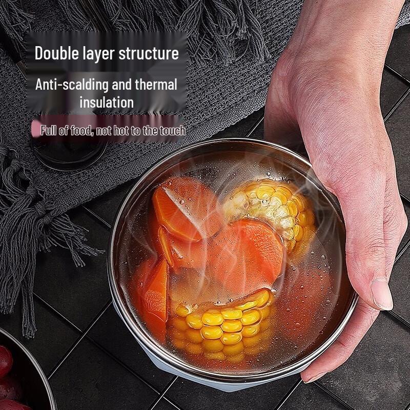 Meichu Double-Layer Insulated 304 Stainless Steel Bowl Set
