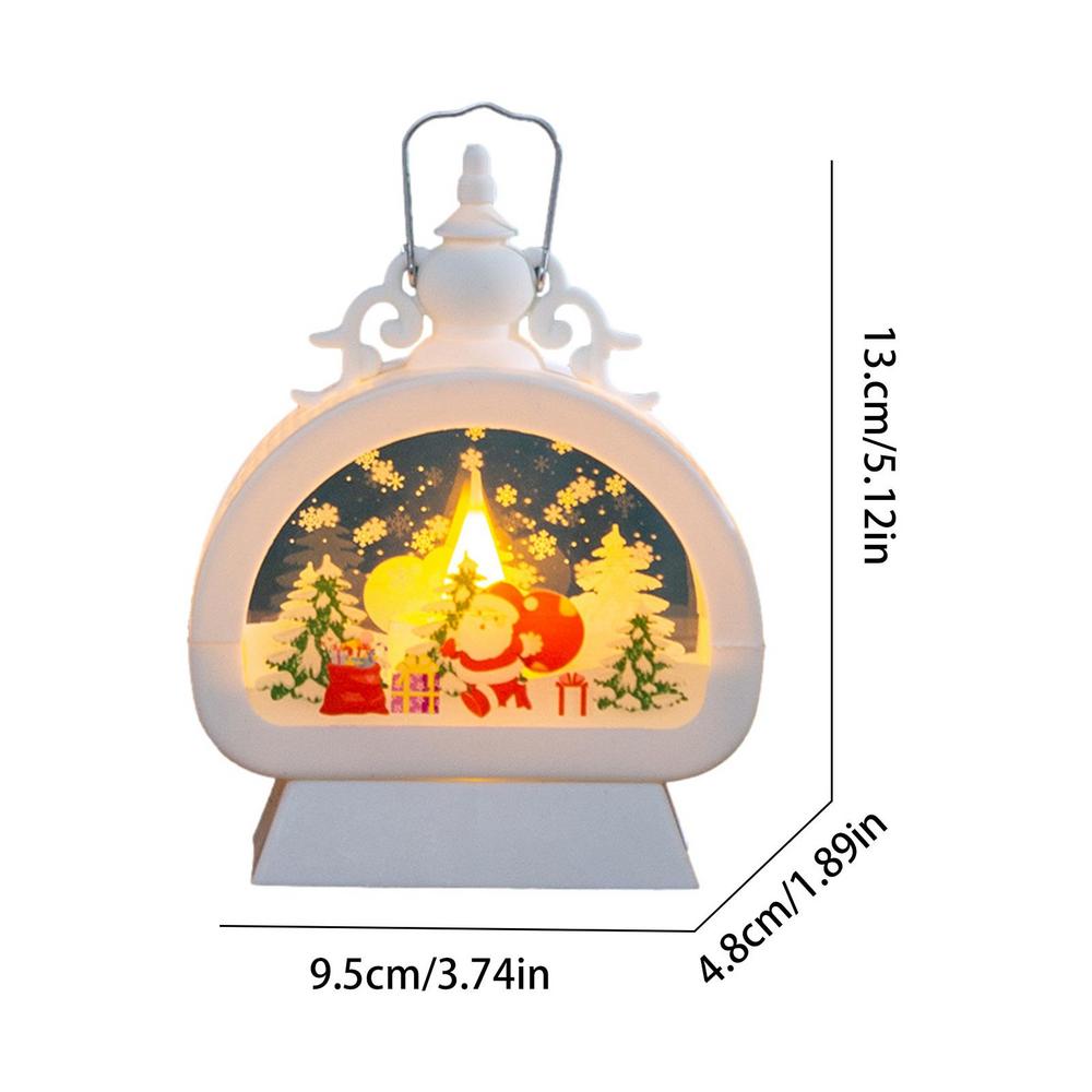 Christmas Lantern Decor Lighted Snow Globe Lantern Christmas Lamp With Handle Exquisite Snowflake Pattern Christmas Scene Lamp