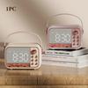 HIFI Wireless Portable Retro -compatible Speaker Alarm Clock Aux Stereo USB Loud Home Decor Aesthetic Gift