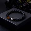 Festive Gifts Matte Black Onyx Tiger Eye Basketball Charm Beaded Bracelet Sporty Fashion Jewelry For Men Daily Wear Gift