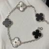 Nuova Versione Bracciale Quadrifoglio Cinque Fiori Agata Rossa Naturale Madreperla Bianca Bracciale da Donna Bracciale Laser