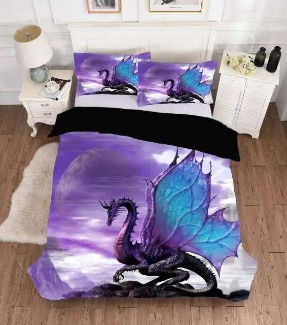 Scientisfictional Dragon Duvet Cover Set Colorful Graffiti Bed Linen Set Bohemia Comforter Bedding Set Bedroom Set Queen