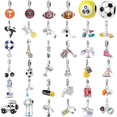 New Copper Football Golf Tennis Skateboarding Sports Series Charm Pendant Is Fit For Bracelets Necklaces Diy Fine Jewelry