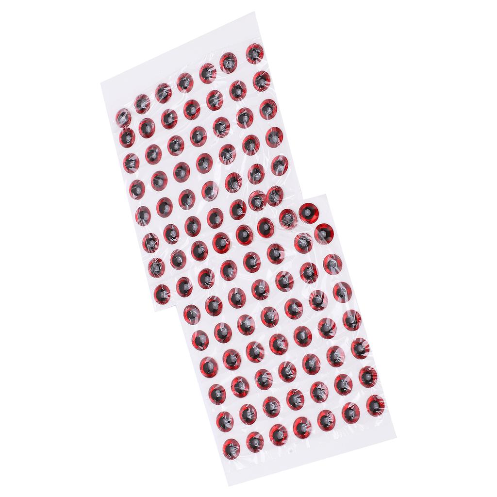 100Pcs Fishing Lure Eyes ThreeDimensional Sticky Lightweight Durable Fisheye Sticker for Making Fishing Bait(Red )
