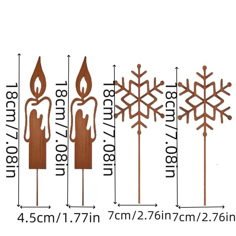 Rustic Tree Deer Silhouette Inserts: Iron Art Christmas Decorations with Star Accents for Courtyard and Garden Display.
