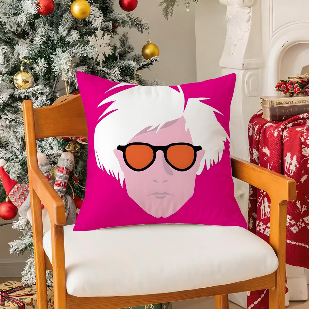 Pop Modern Art AAndy Warhol Pillow Case Silky Short Plush With Invisible Zipper Dustproof Sofa Cushion Cover
