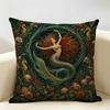Ocean Fantasy Underwater Mermaid Cushion Cover Durable Hypoallergenic Organic Linen Pillow Cover Washable SkinFriendly