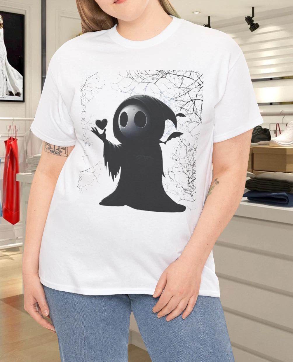 Ghost Heart Hands Creepy Scary Face Horror Poster Halloween T- Shirt M