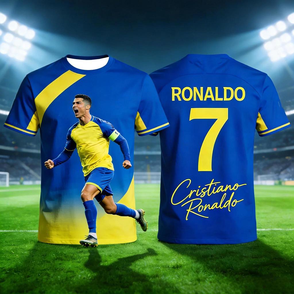 26 Ronaldo #7 Fan Edition Football Jersey 3D Print Men Women Children T-shirt Summer Daily Sports Breathable Casual Short Sleeve