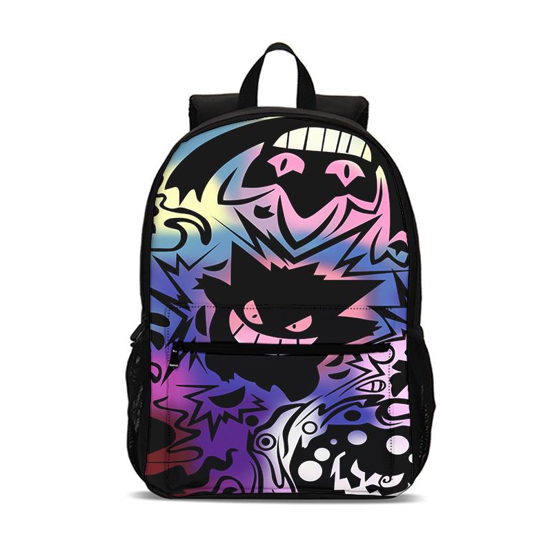 Cartoon G-Gengars Backpack Schoolbag Boys Girls Camping Backpack Lightening Zipper Anime Rucksack for Boys Girls Best Gift