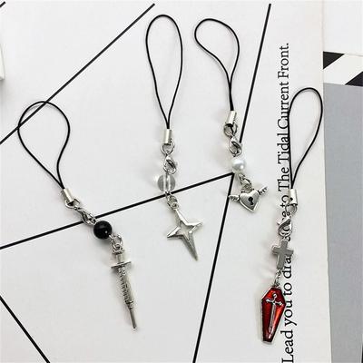 Y2k Bag Charms Phone Lanyard Star Phone Charms Cellphone Strap Cool Girl Pink Chain Phone Pendant