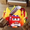 1pc Fire Truck, Flames Round Chair mat Area Rug - Non-Slip, Floor Mat for Office, Bedroom, Ideal home decor Christmas Gift p0811461