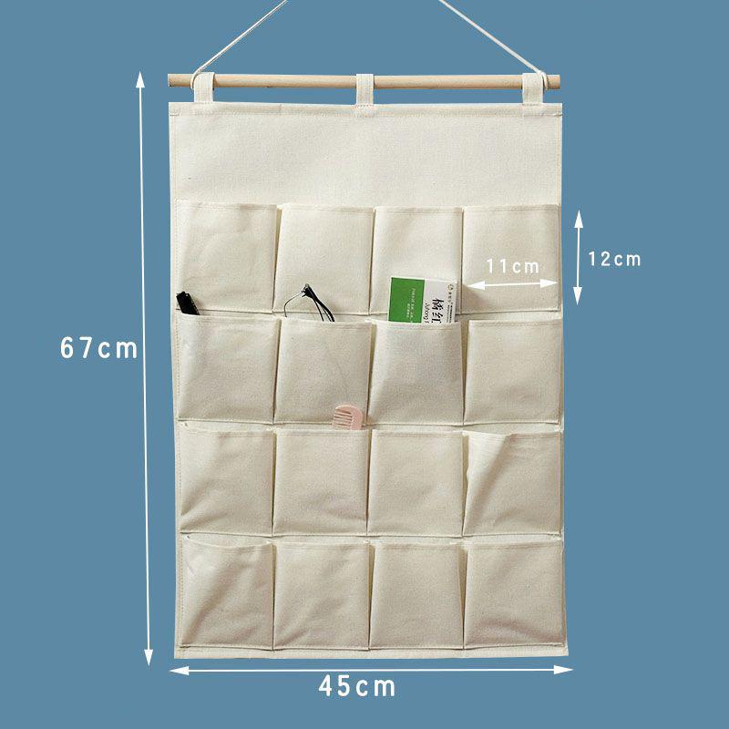 Multi-layer Fabric Hanging Storage Bag for Dormitory and Wardrobe Door, Wall-Mounted Phone Organizer