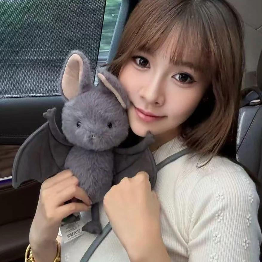 18Cm Kawaii Hanging Bat Plush Toy Grey Broox Bat Stuffed Animal Doll Cartoon Soft Bat Plushies Home Decor Birthday Gifts Girl